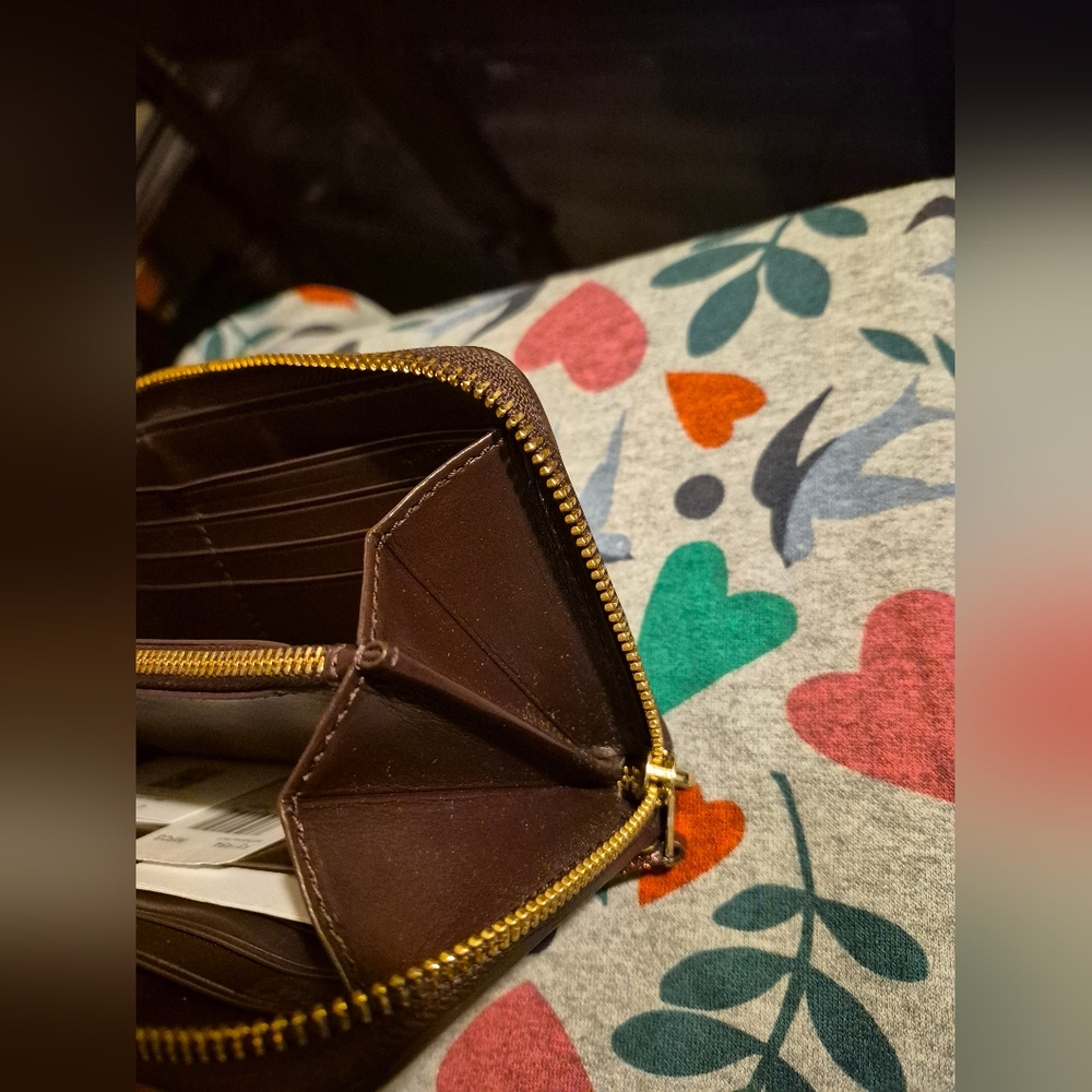 COACH 🎀 CONTINENTAL WALLET ♥️ OMBRE QUILTED ACCORDIAN ZIP ♥️ OXBLOOD MULTI🔥NWT - Picture 14 of 16
